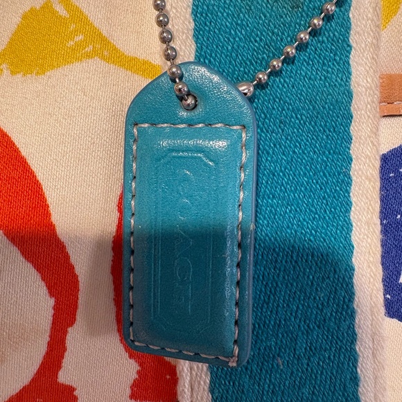 Coach Blue and Orange Tote Bag with Structured Design - Picture 3 of 4